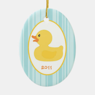 Beställnings- Ducky prydnadgummi för personlig Julgransprydnad Keramik