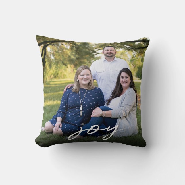 Beställnings- elegant för familjfoto för glädje kudde (Framsida)