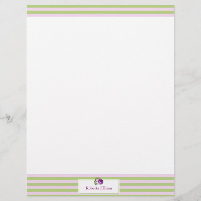 Beställnings- eleganta blom- pastellfärgade brevhuvud (Framsida)