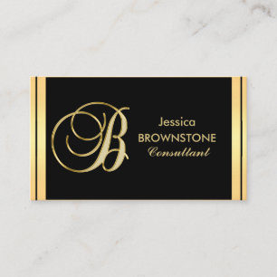 Beställnings- elegantt Monogrammed guldsvartbrev Visitkort
