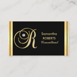 Beställnings- elegantt Monogrammed guldsvartbrev Visitkort