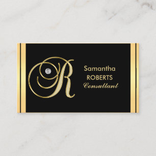 Beställnings- elegantt Monogrammed guldsvartbrev Visitkort