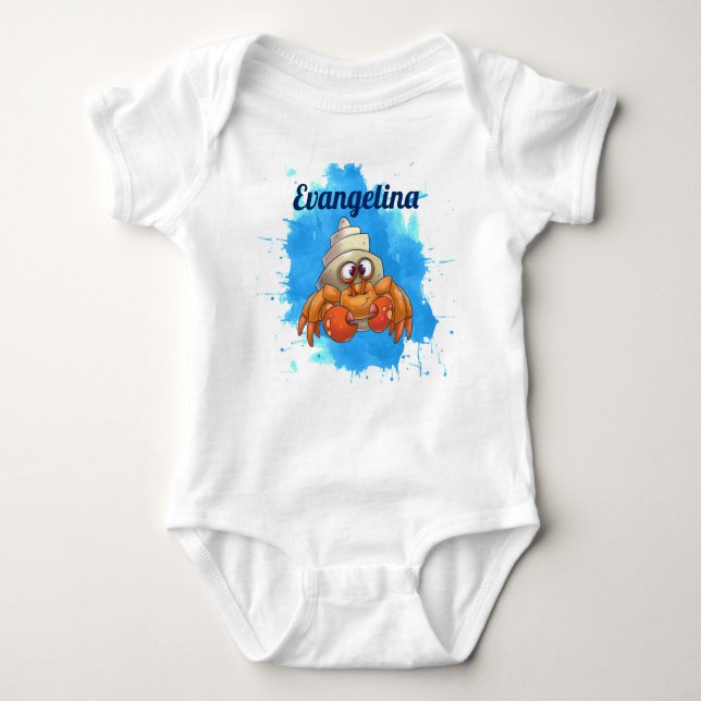 Beställnings- eremitkrabbababy t shirt (Framsida)