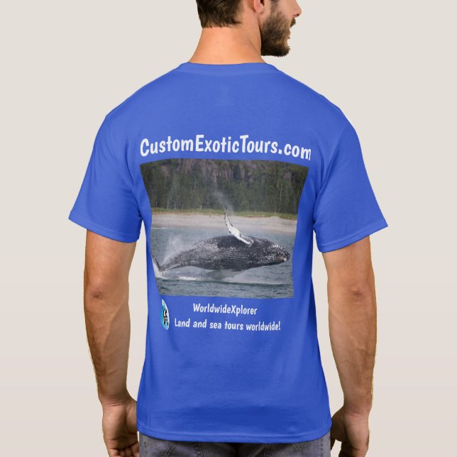 Beställnings- exotisk Tours land- och havselefant T Shirt (Baksida)