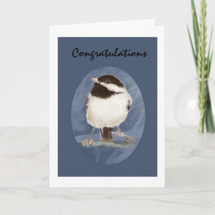 Beställnings- fågel för grattisvattenfärgChickadee Kort