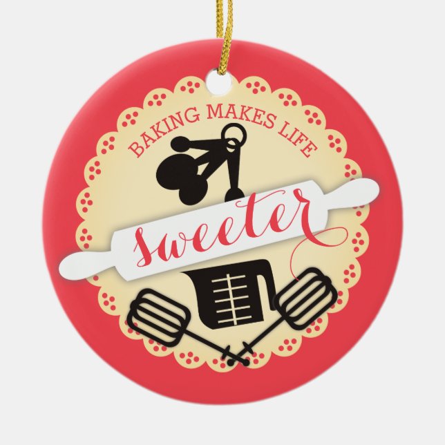 Beställnings- färg älskar jag den stekheta julgransprydnad keramik (Framsidan)