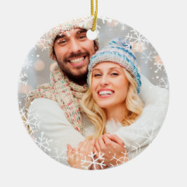 Beställnings- färg för årlig julvitsnöflingor julgransprydnad keramik