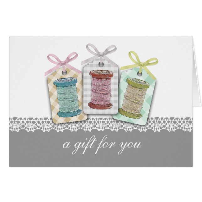 Beställnings- färg köar av trådsömnadseamstress OBS kort (Framsidan Horizontal)