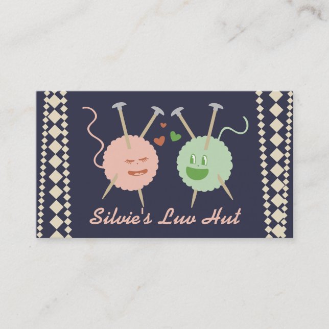 Beställnings- färggarn klumpa ihop sig förälskat visitkort (Framsida)