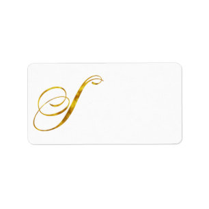 Beställnings- Fauxguld för Monogram S omkullkast Adressetikett