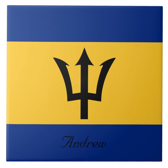 Beställnings- flagga av den Barbados treudden av Kakelplatta (Framsidan)