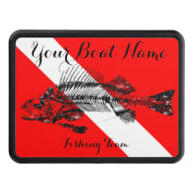 Beställnings- flagga för fartygnamndyk med fiskben