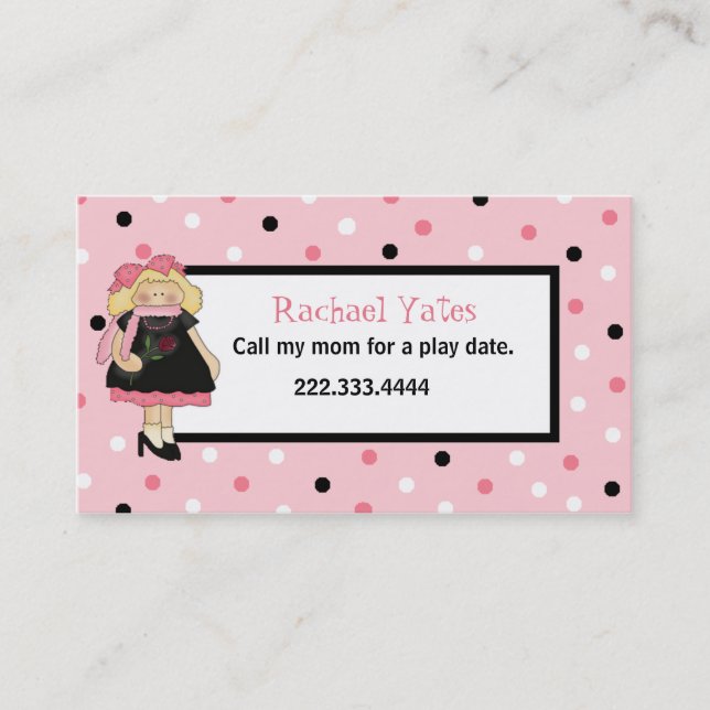 Beställnings- flicka lek daterar bilagakortet (Framsida)