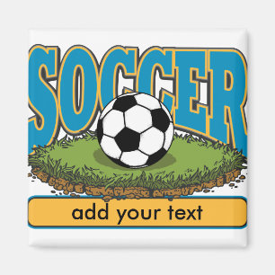 Beställnings- fotboll tillfogar text magnet