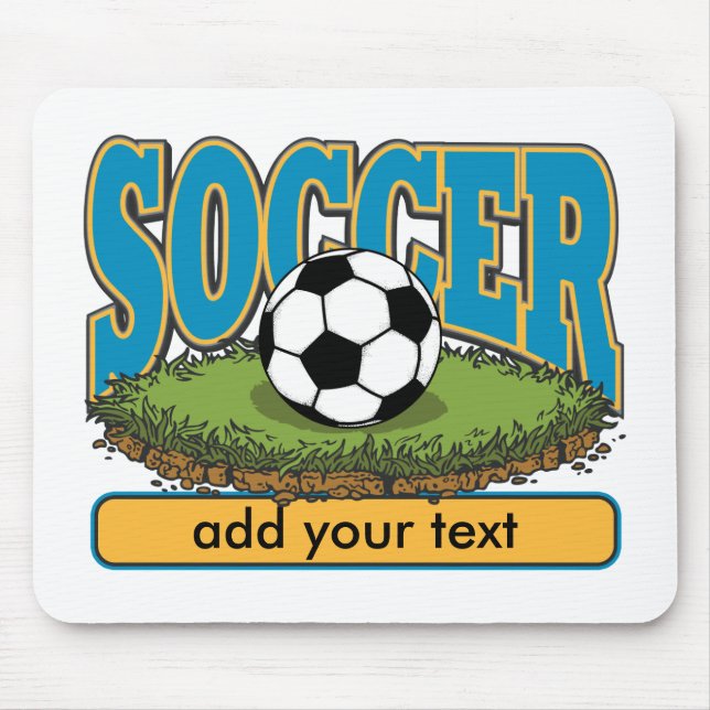 Beställnings- fotboll tillfogar text musmatta (Framsidan)
