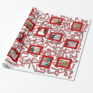 Beställnings- foto för candy canejul som slår i presentpapper