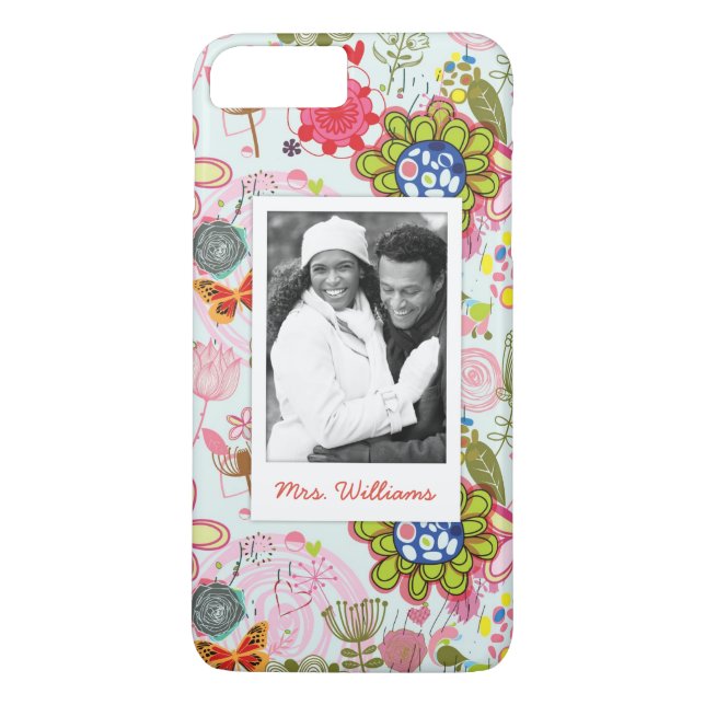 Beställnings- foto & känd Retro blommönster 2 Case-Mate iPhone Skal (Baksida)