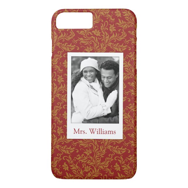 Beställnings- foto & känd röd och guld- Case-Mate iPhone skal (Baksida)