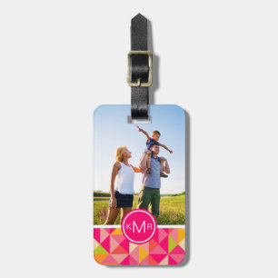 Beställnings- foto- & Monogramtriangelmönster Bagagebricka