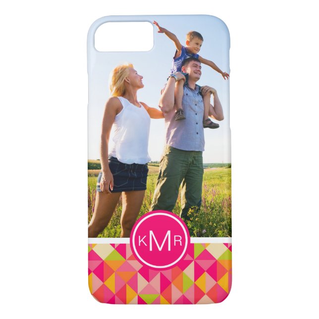 Beställnings- foto- & Monogramtriangelmönster Case-Mate iPhone Skal (Baksida)