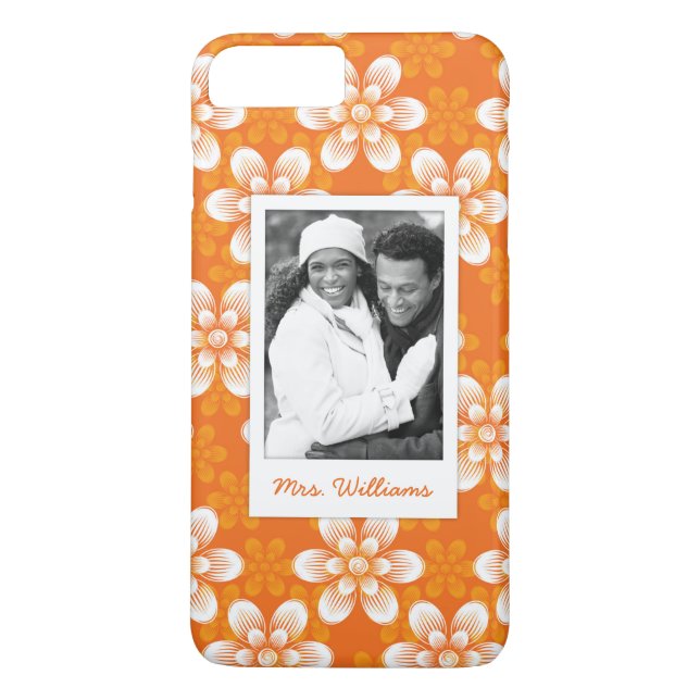 Beställnings- foto- & namnblommamönster Case-Mate iPhone skal (Baksida)