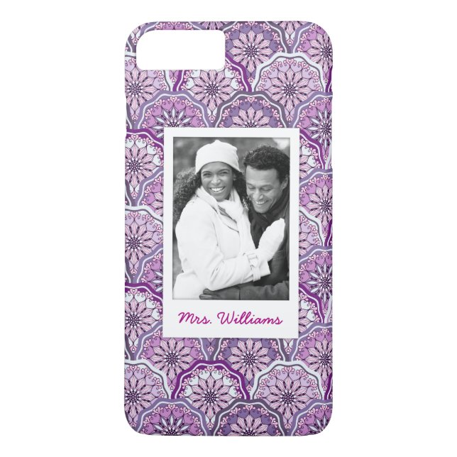 Beställnings- foto- & namnvintagemönster Case-Mate iPhone skal (Baksida)