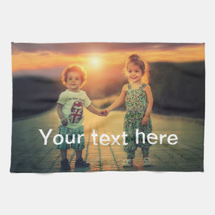 Beställnings- foto och text kökshandduk