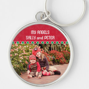 Beställnings- foto stora högvärdiga Keychain Rund Silverfärgad Nyckelring