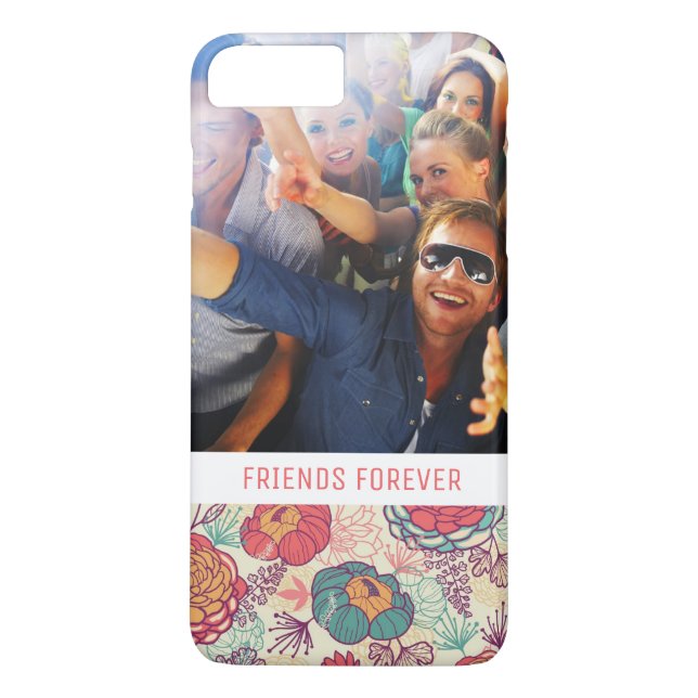 Beställnings- foto & textpion- och lövmönster Case-Mate iPhone skal (Baksida)