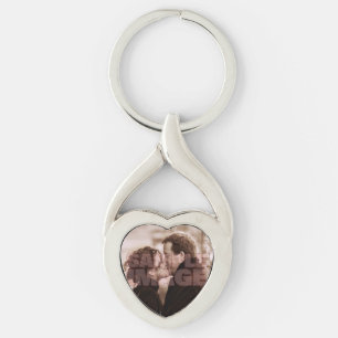 Beställnings- foto twisted heart silverfärgad nyckelring