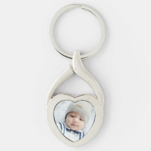 Beställnings- foto twisted heart silverfärgad nyckelring