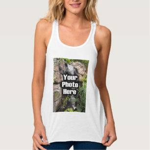 Beställnings- foto utskrivavna kvinna tanktop fö linne med racerback