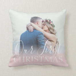 Beställnings- foto vår första jul som gifta sig kudde