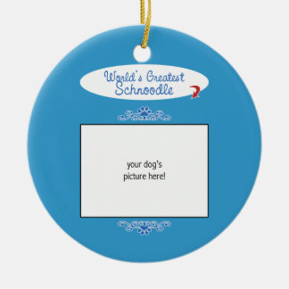 Beställnings- foto! Världsstörsta Schnoodle Julgransprydnad Keramik