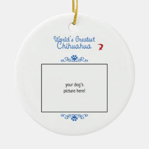 Beställnings- foto! VärldsstörstaChihuahua Julgransprydnad Keramik