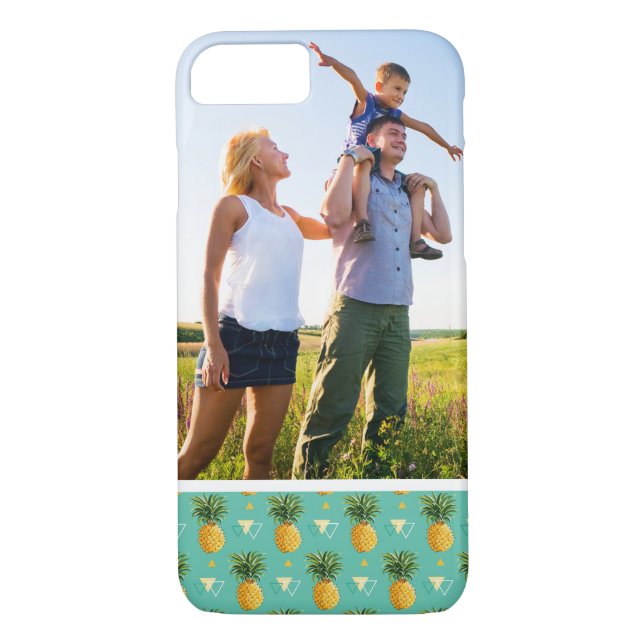 Beställnings- fotoananas på geometriskt mönster Case-Mate iPhone skal (Baksida)