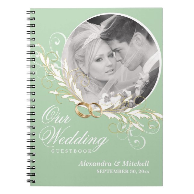 Beställnings- fotobröllopGuestbook - vis man och Anteckningsbok Med Spiral (Framsidan)