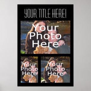 Beställnings- fotoCollageaffisch, tre foto Poster