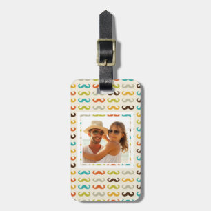 Beställnings- fotomönster med mustasch bagagebricka