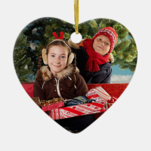 Beställnings- fotoprydnad julgransprydnad keramik