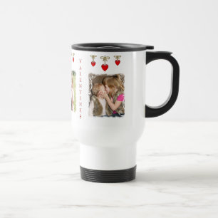 Beställnings- fotovalentin travel mug för hjärt resemugg