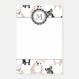 Beställnings- franskt bulldoggmönster post-it block