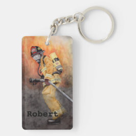 Beställnings- fru för brandmanKeychain brandman