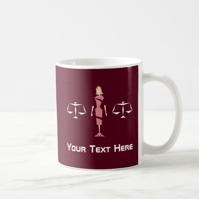 Beställnings- geometrisk kvinnlig advokat kaffemugg (Höger)