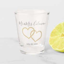 Beställnings- Glass bröllopfavör - anknöt hjärtor