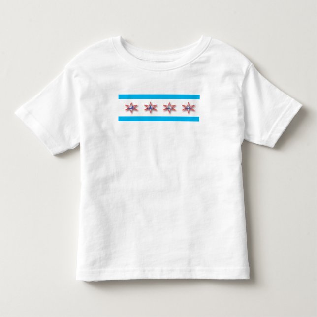 beställnings- grafisk chicago flagga. t-shirt (Framsida)