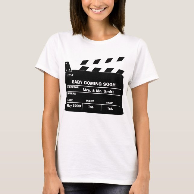 Beställnings- gravidmeddelande tee shirt (Framsida)