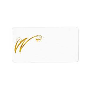 Beställnings- guld för MonogramW-fauxen Adressetikett