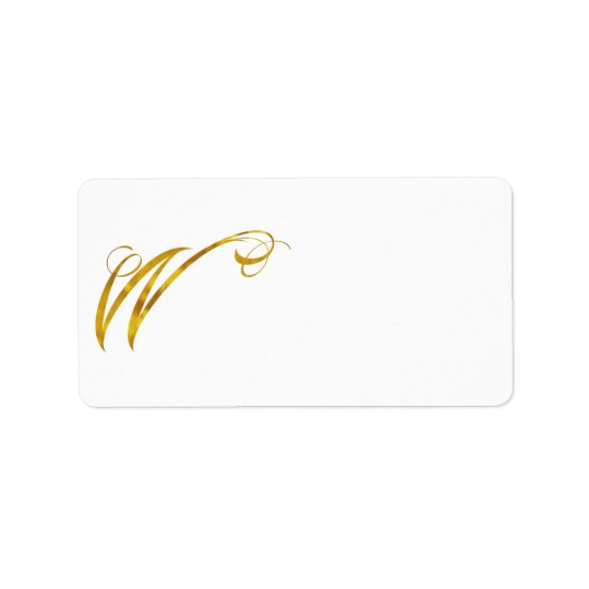 Beställnings- guld för MonogramW-fauxen Adressetikett