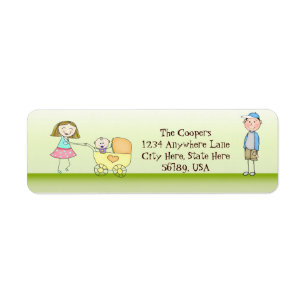 Beställnings- gullig familjreturetiketter returadress etikett